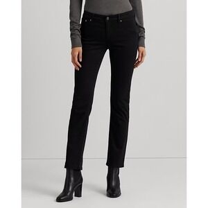 Lauren Ralph Lauren Womens Modern Straight Curvy Black Denim Jeans Classic Sz 12